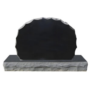 Polished Natural Stone Black Granite Upright Headstone
