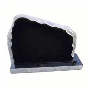 Black Granite Natural Irregular Edge Single Headstones