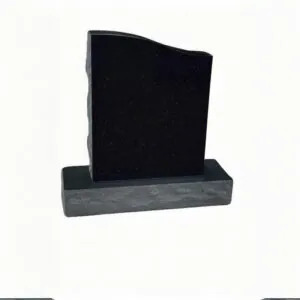 Black Granite Upright Marker Monument Simple Shapes Single Upright Headstone