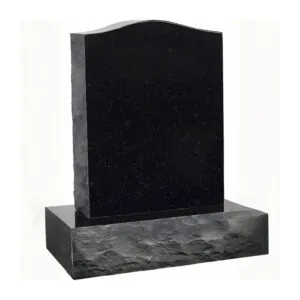 Black Granite Upright Marker Monument Simple Shapes Single Upright Headstone